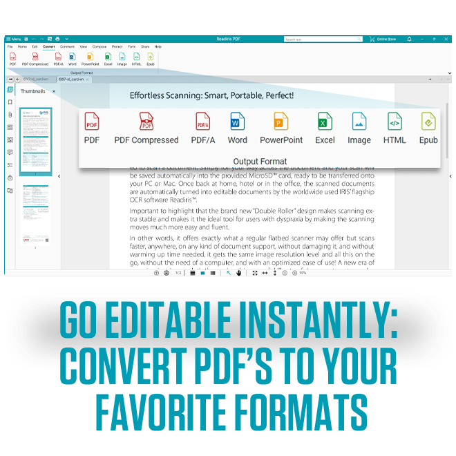 screenshot of Readiris PDF